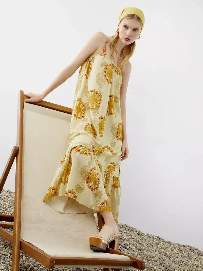 Spaghetti Strap Print Dress Nocturne