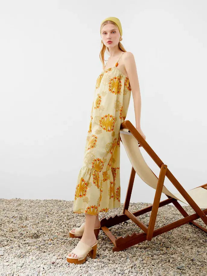 Spaghetti Strap Print Dress Nocturne