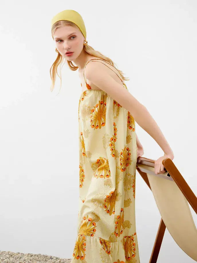 Spaghetti Strap Print Dress Nocturne