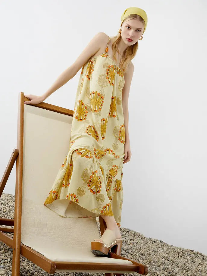 Spaghetti Strap Print Dress Nocturne