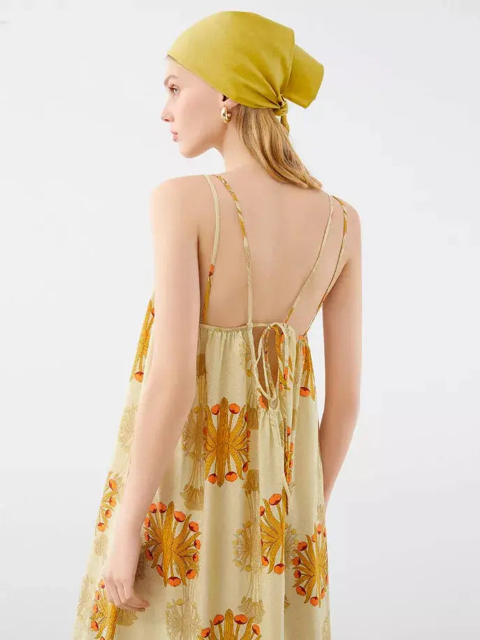 Spaghetti Strap Print Dress Nocturne