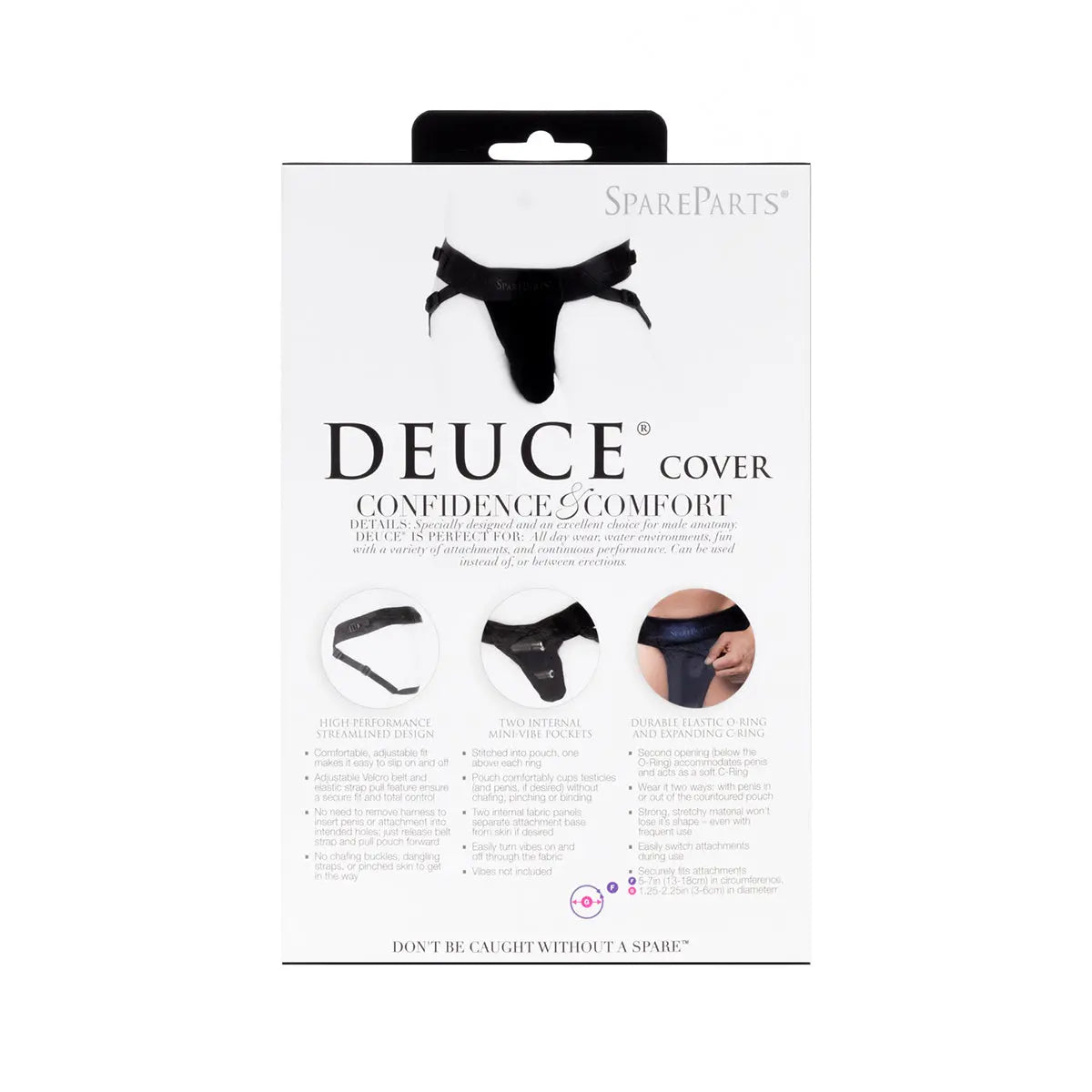 SpareParts Deuce Cover Undwr Harness Black (Double Strap) Size A Nylon SpareParts HardWear