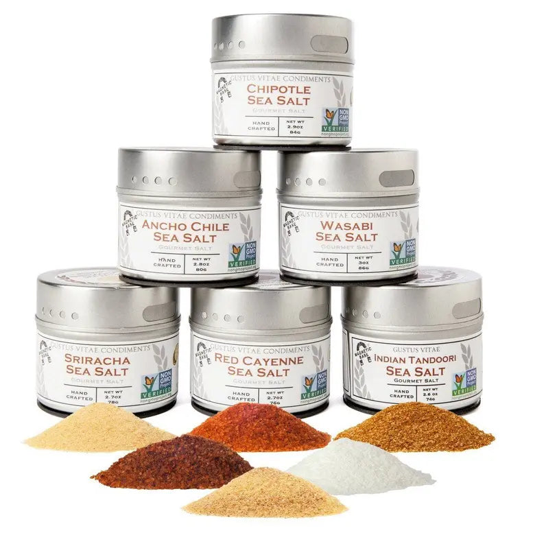 Spicy Sea Salts - 6 Tins Gustus Vitae