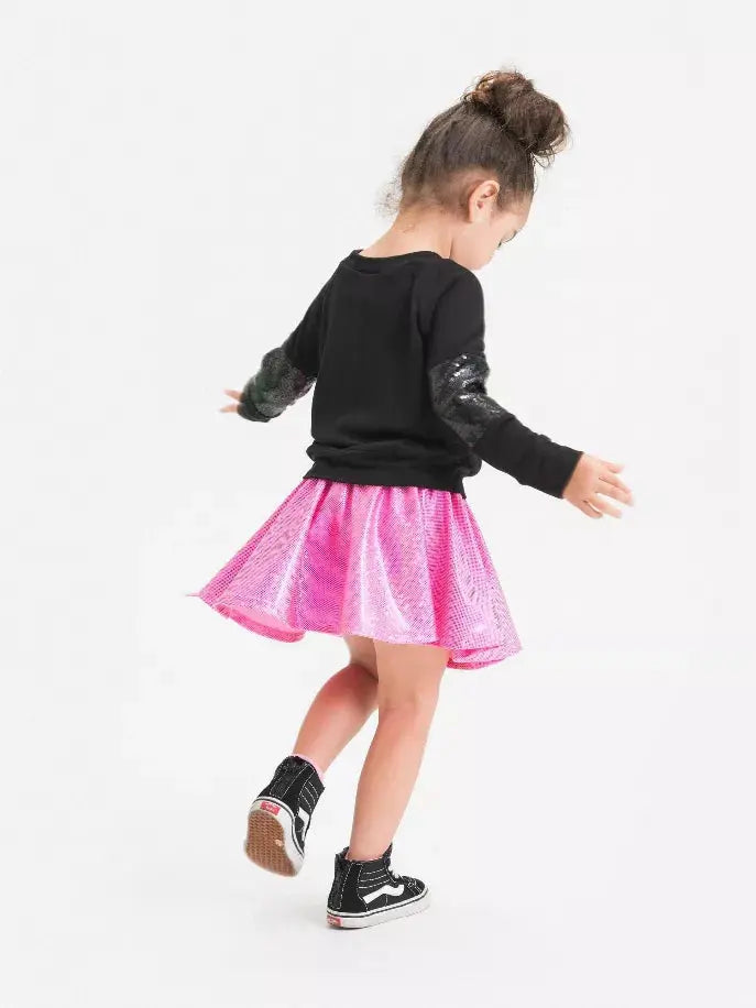Splatter Rainbow Foil Heart Sweatshirt Little Mass