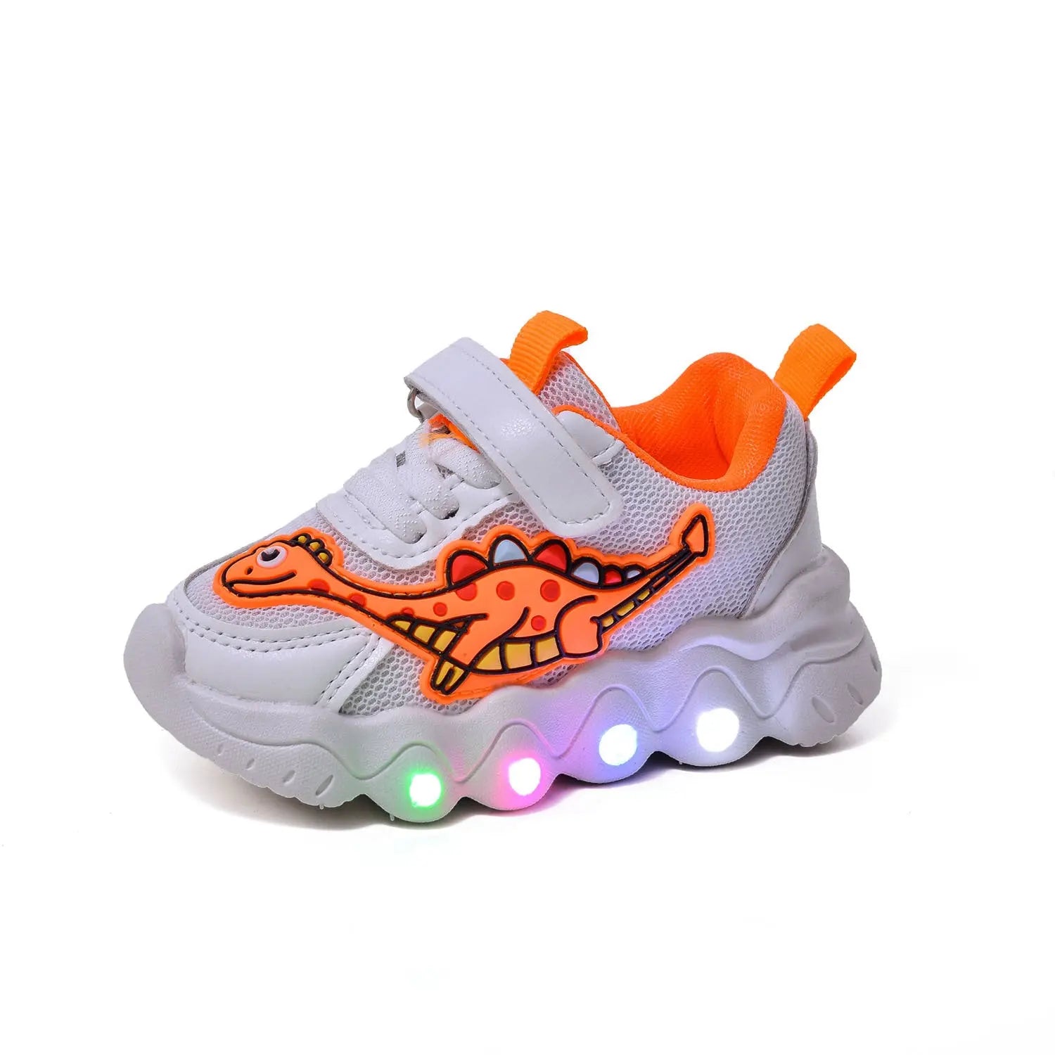 Spring New Style Dinosaur Led Light Sneakers for Boys and Girls Spring & Fall New Mesh Breathable Casual Light Shoes for Children and Middle-Aged Children GreatEagleInc
