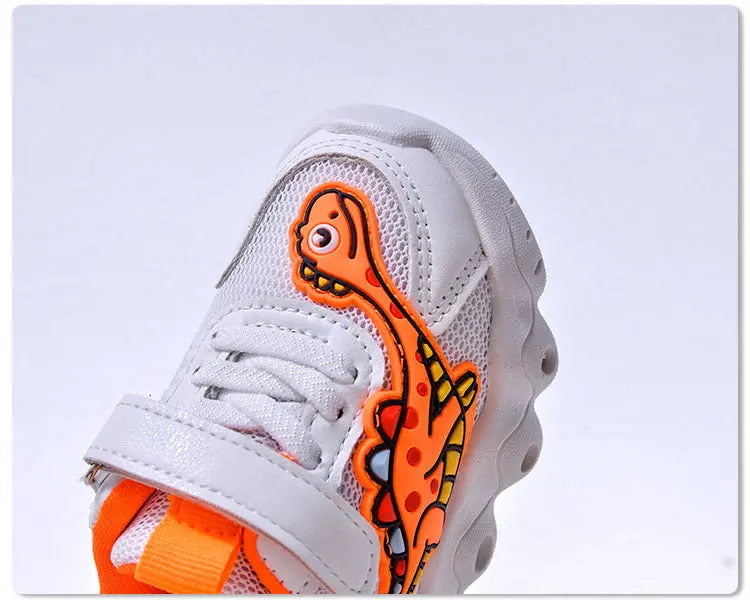 Spring New Style Dinosaur Led Light Sneakers for Boys and Girls Spring & Fall New Mesh Breathable Casual Light Shoes for Children and Middle-Aged Children GreatEagleInc