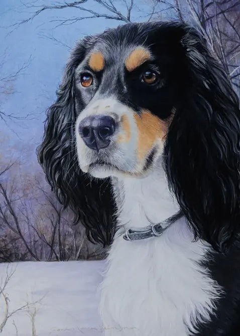 Springer Spaniel - Joni Monroe Beinborn Portrait House and Garden Flag Best of Breed