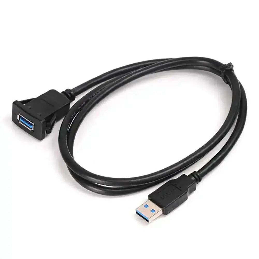 Square-Single-Port-USB-3.0-Panel-Flush-Mount-Extension-Cable-with-Buckle-for-Car-Truck-Boat-Motorcycle-Dashboard-3ft-GreatEagleInc-334216968