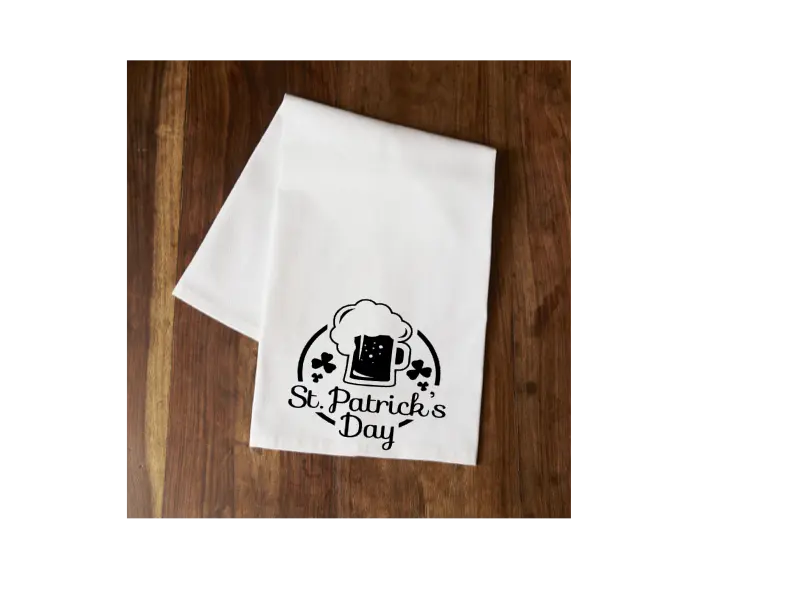 St. Patrick's Day w/Beer Mug Tea Towel Your Custom Sports