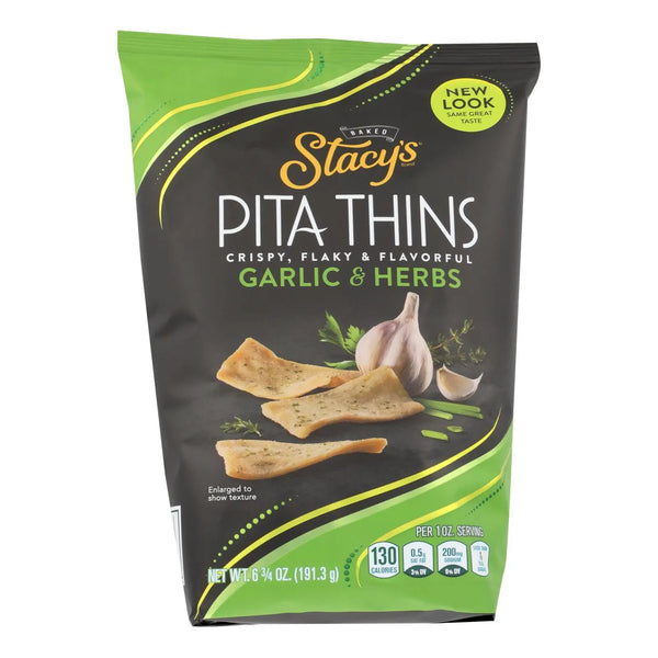 Stacy's Pita Chips Perfectly Thymed Pita Crisps - Case Of 8 - 6.75 Oz. Stacy's Pita Chips