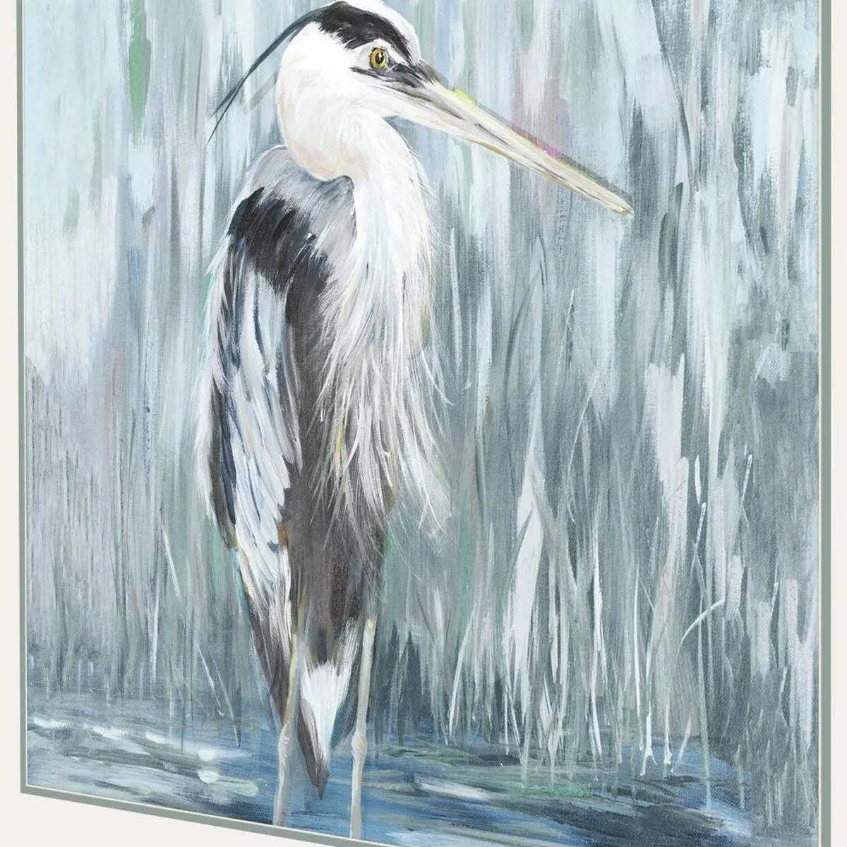 Standing Still Heron I Distressed White Framed Wall Art Homeroots Home Decor