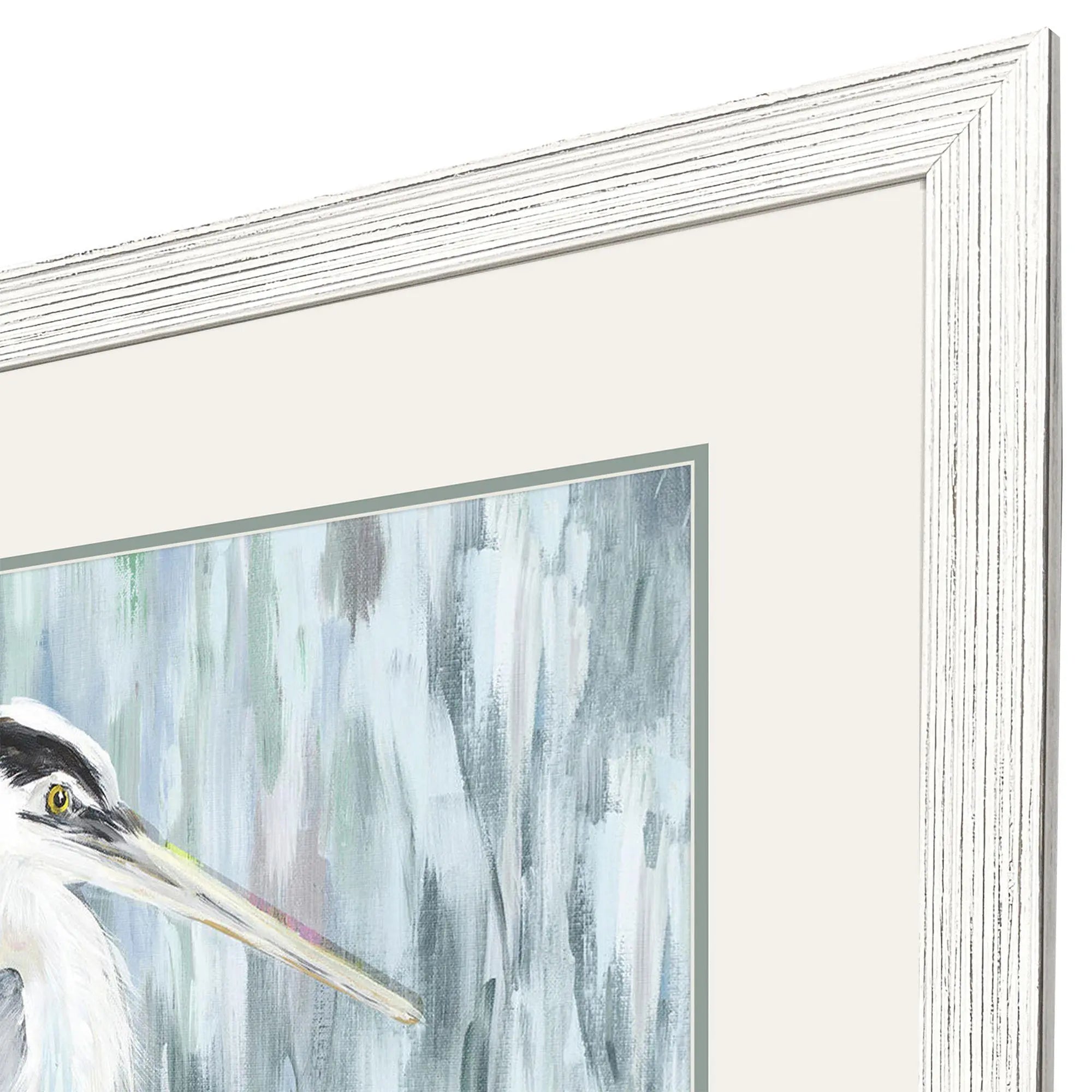 Standing Still Heron I Distressed White Framed Wall Art Homeroots Home Decor
