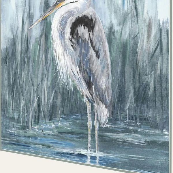 Standing Still Heron II Distressed White Framed Wall Art Homeroots Home Decor