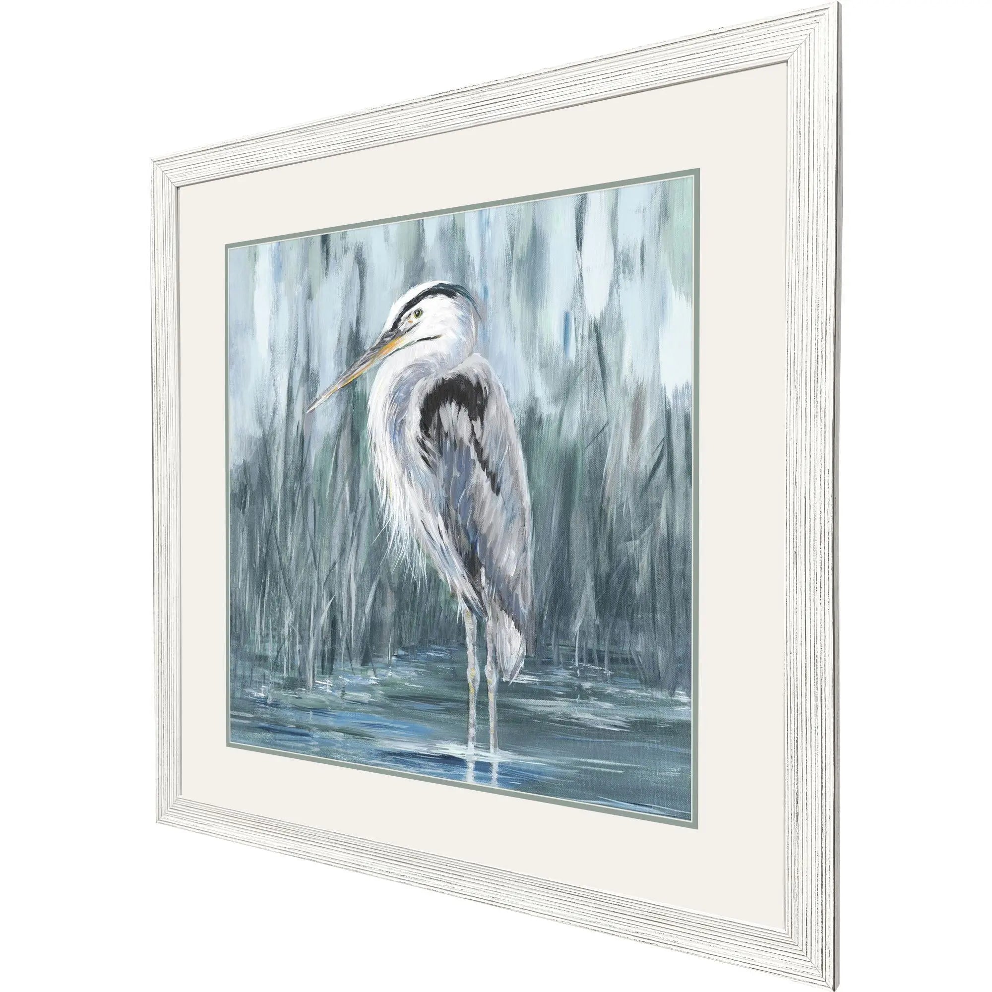 Standing Still Heron II Distressed White Framed Wall Art Homeroots Home Decor
