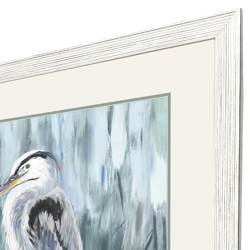 Standing Still Heron II Distressed White Framed Wall Art Homeroots Home Decor