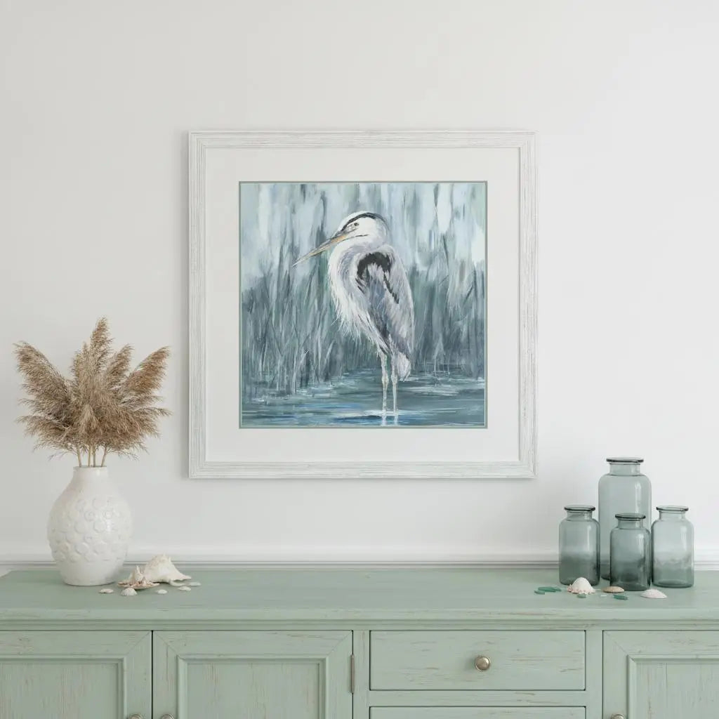 Standing Still Heron II Distressed White Framed Wall Art Homeroots Home Decor