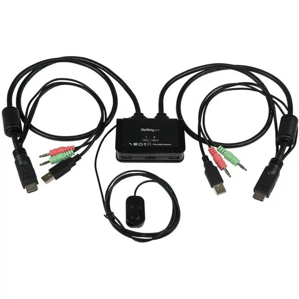StarTech.com 2 Port USB HDMI Cable KVM Switch with Audio and Remote Switch - USB Powered StarTech.com