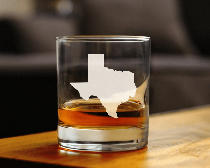 State of Texas Whiskey Rocks Glass - Texans Gifts and Decor Bevvee