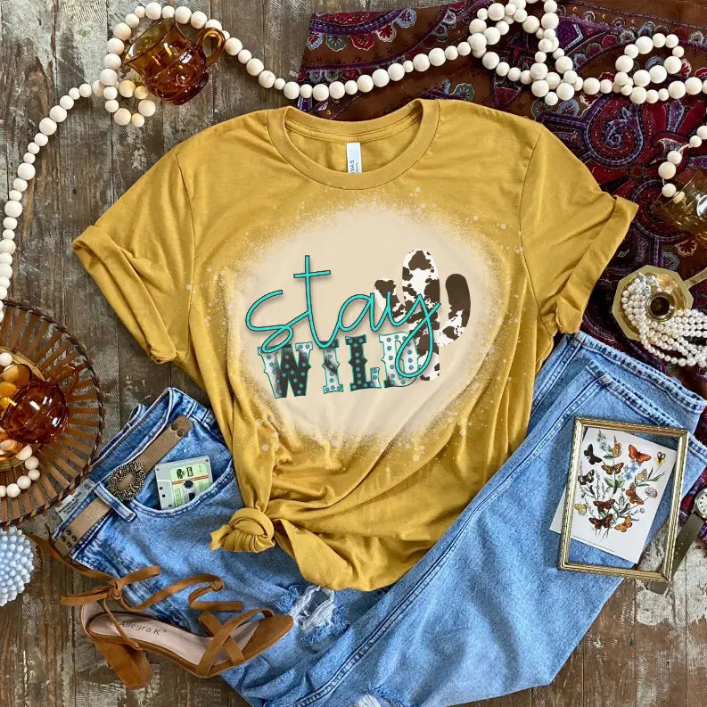 Stay Wild Bleached Shirt CK's Boutique