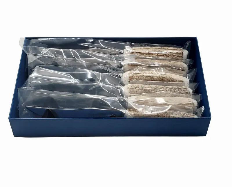 Steak Knives-Set/6 Light Horn Handles Stainless Serrated Blade Corbell Silver
