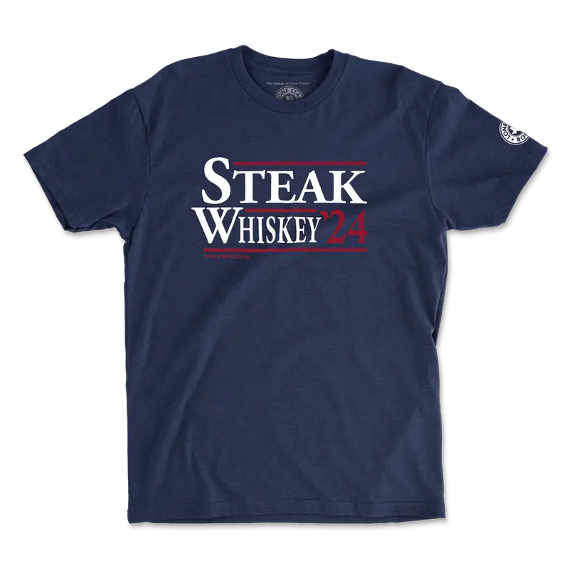 Steak Whiskey '24 T-Shirt Lone Star Roots