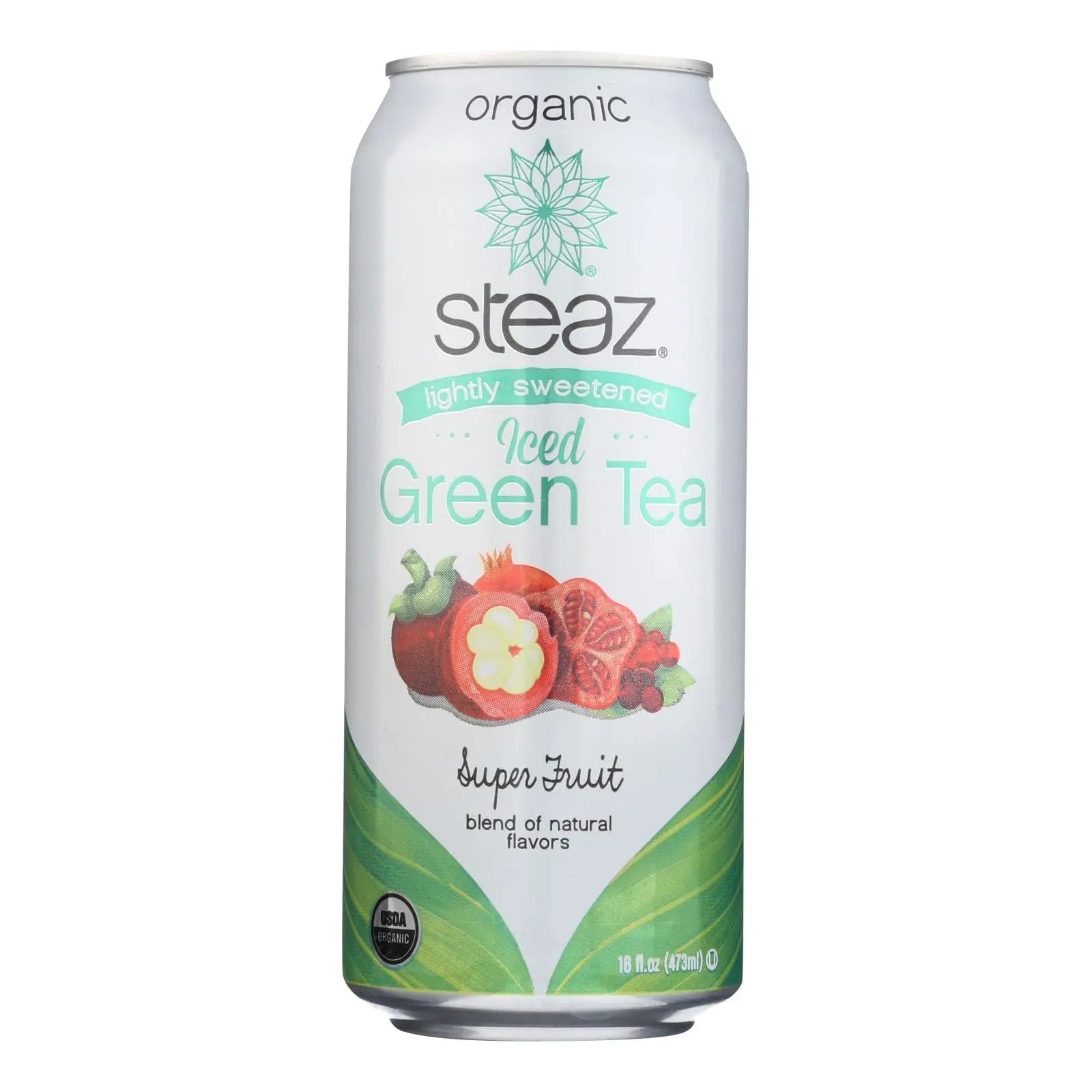 Steaz Lightly Sweetened Green Tea - Super Fruit - Case Of 12 - 16 Fl Oz. Steaz