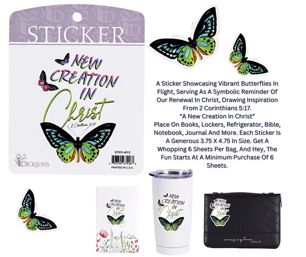 Sticker Butterfly New Creation In Christ Dicksons Inc