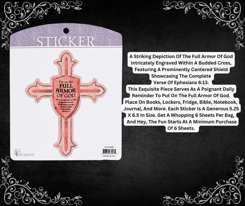Sticker Cross Put On Full Armor Of God Dicksons Inc