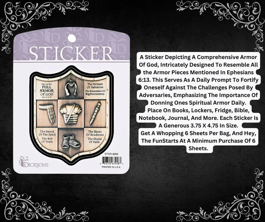 Sticker Shield Full Armor Symbols Dicksons Inc