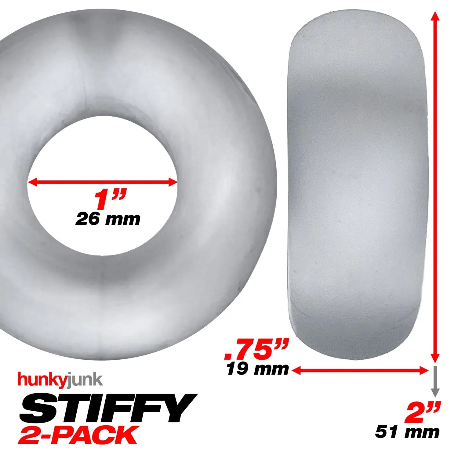 Stiffy 2-Pack Bulge-Rings - Clear Ice Oxballs