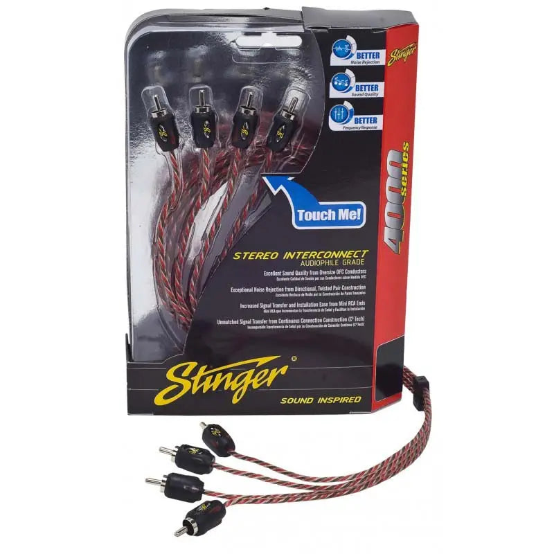 Stinger 17ft 4000 Series 4 Channel Rca's Directional Twisted STINGER