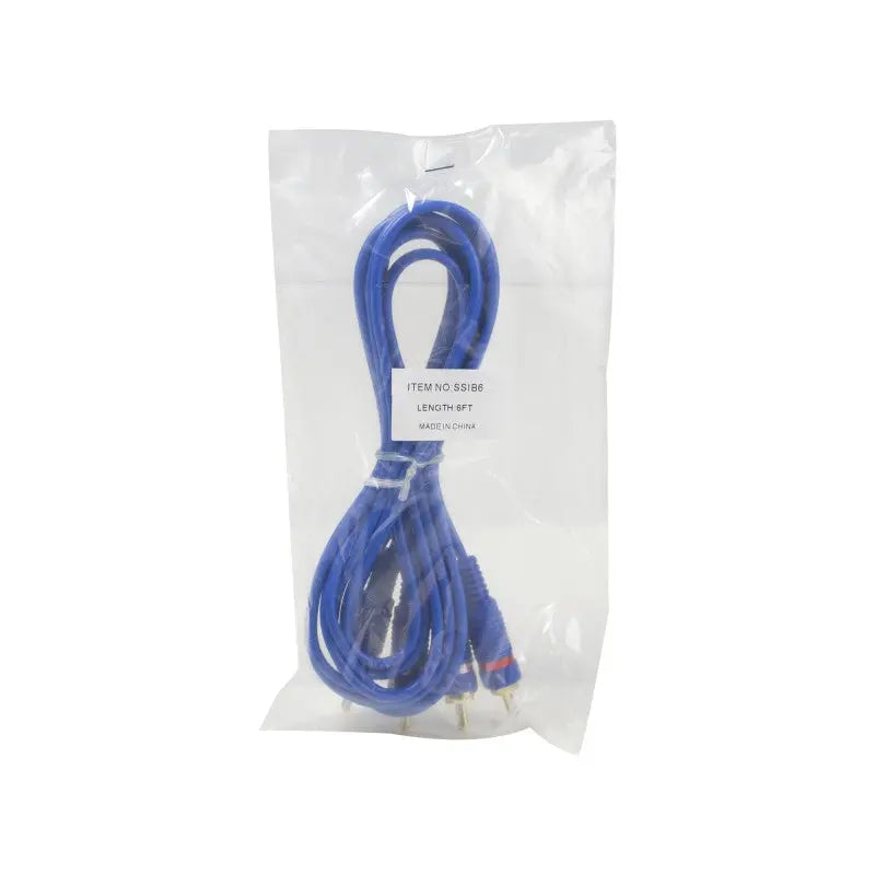 Blue audio cable, 8 ft, featuring durable connectors, ideal for high-quality sound transmission.