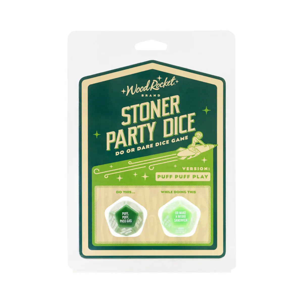 Stoner Party Dice: Puff Puff Play Wood Rocket