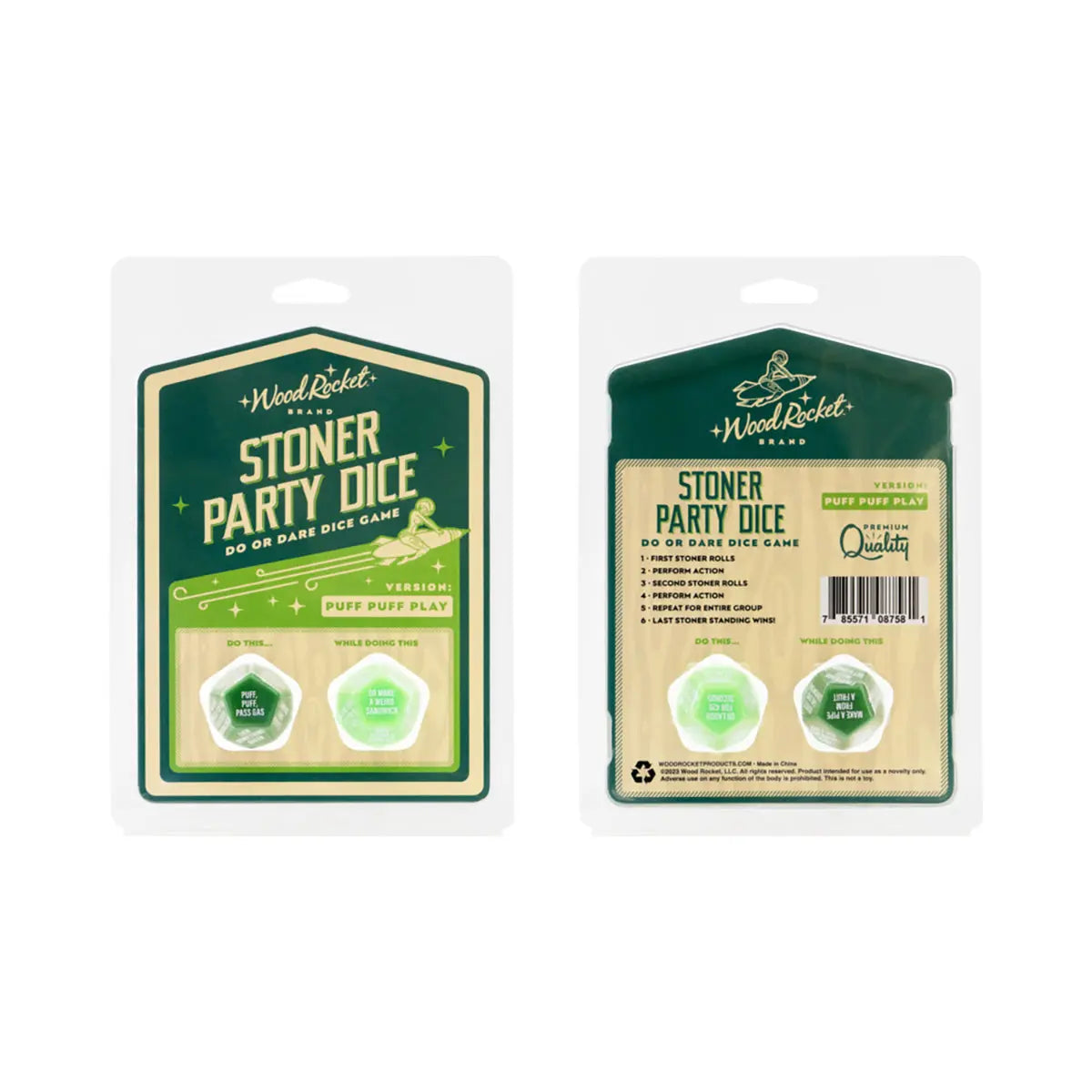Stoner Party Dice: Puff Puff Play Wood Rocket