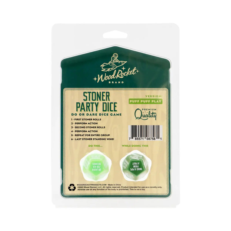 Stoner Party Dice: Puff Puff Play Wood Rocket