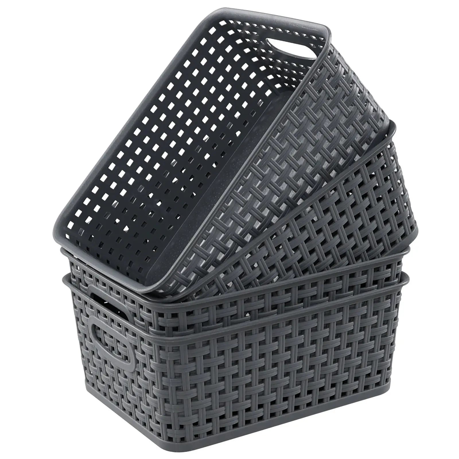 Storage Basket Simple Office Supplies Plastic Storage Basket Desktop Sundries Storage Frame Living Room Study Snack Organize Basket GreatEagleInc
