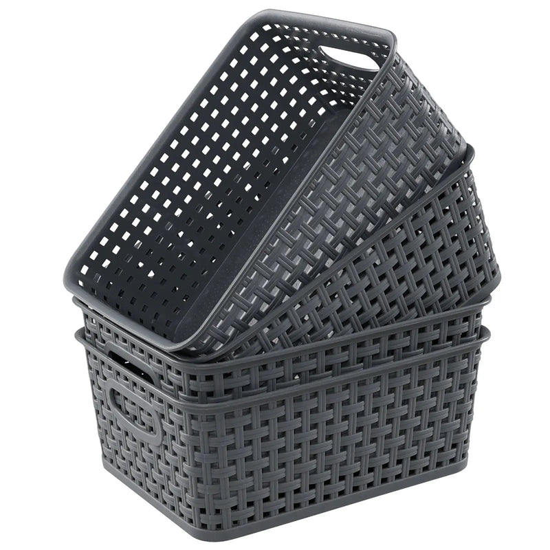 Storage Basket Simple Office Supplies Plastic Storage Basket Desktop Sundries Storage Frame Living Room Study Snack Organize Basket GreatEagleInc