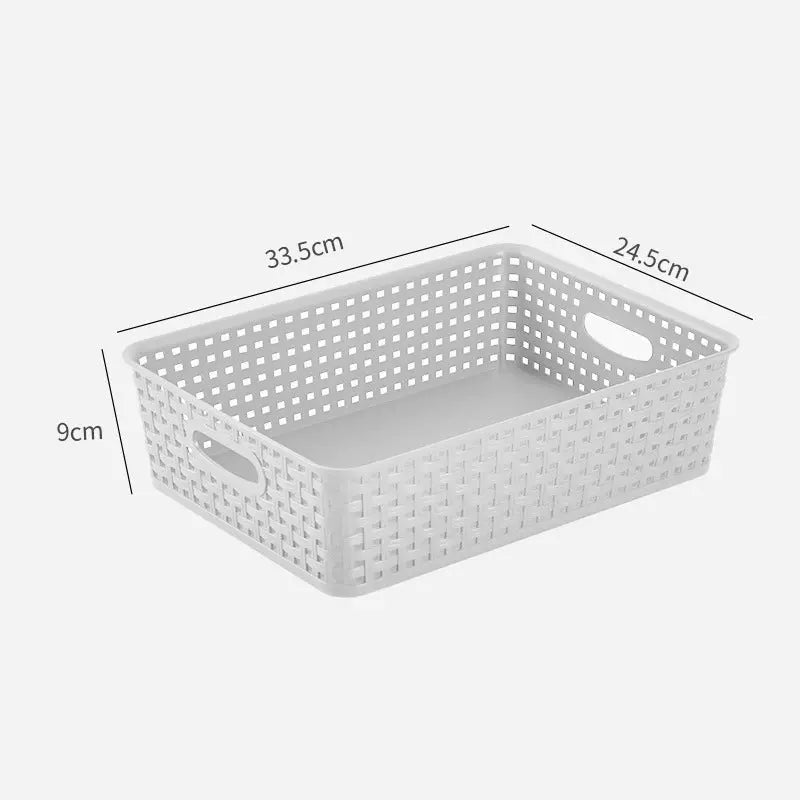 Storage Basket Simple Office Supplies Plastic Storage Basket Desktop Sundries Storage Frame Living Room Study Snack Organize Basket GreatEagleInc