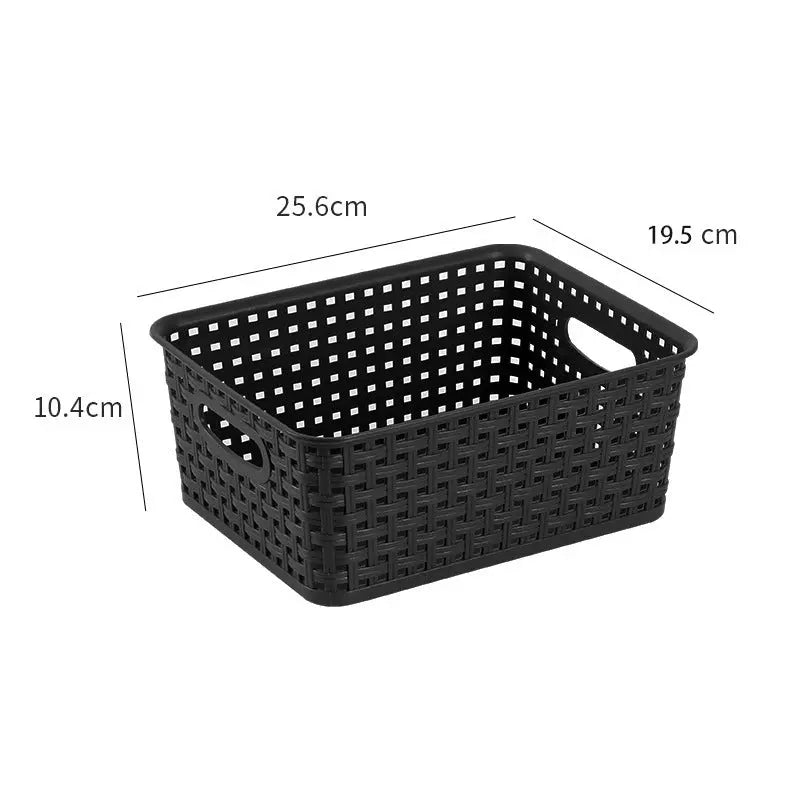 Storage Basket Simple Office Supplies Plastic Storage Basket Desktop Sundries Storage Frame Living Room Study Snack Organize Basket GreatEagleInc