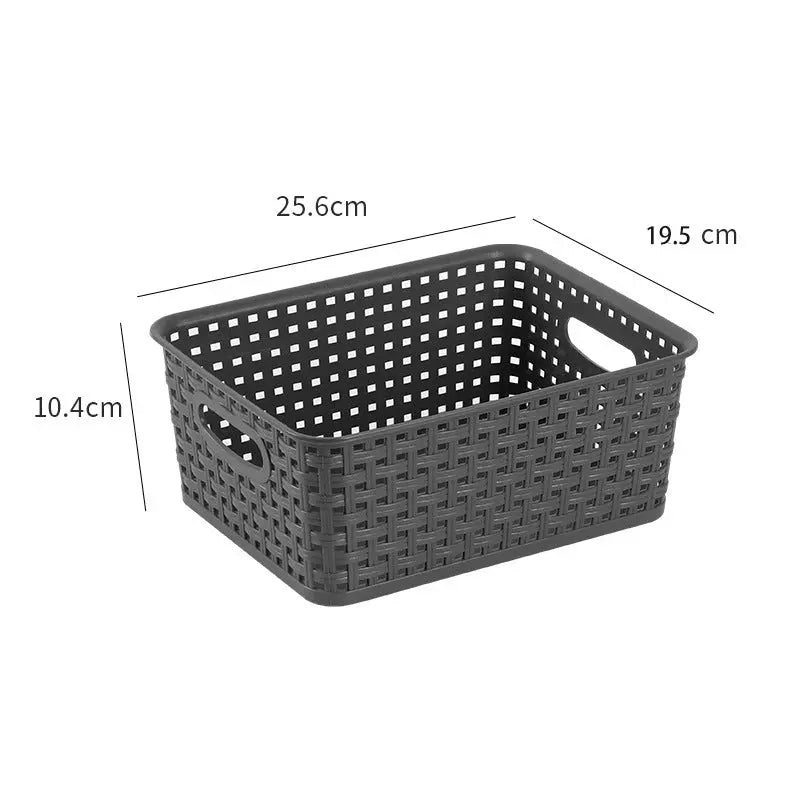 Storage Basket Simple Office Supplies Plastic Storage Basket Desktop Sundries Storage Frame Living Room Study Snack Organize Basket GreatEagleInc