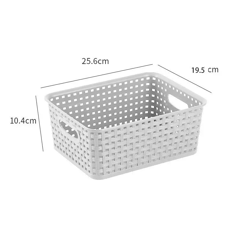 Storage Basket Simple Office Supplies Plastic Storage Basket Desktop Sundries Storage Frame Living Room Study Snack Organize Basket GreatEagleInc