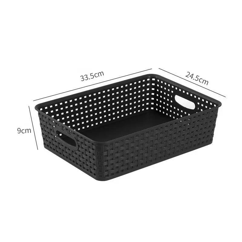 Storage Basket Simple Office Supplies Plastic Storage Basket Desktop Sundries Storage Frame Living Room Study Snack Organize Basket GreatEagleInc
