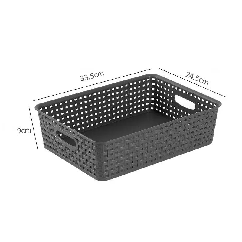 Storage Basket Simple Office Supplies Plastic Storage Basket Desktop Sundries Storage Frame Living Room Study Snack Organize Basket GreatEagleInc