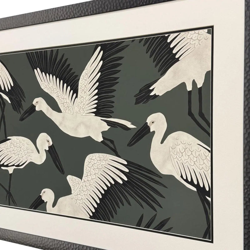 Stork Storm - Soar Black Framed Wall Art Homeroots Home Decor