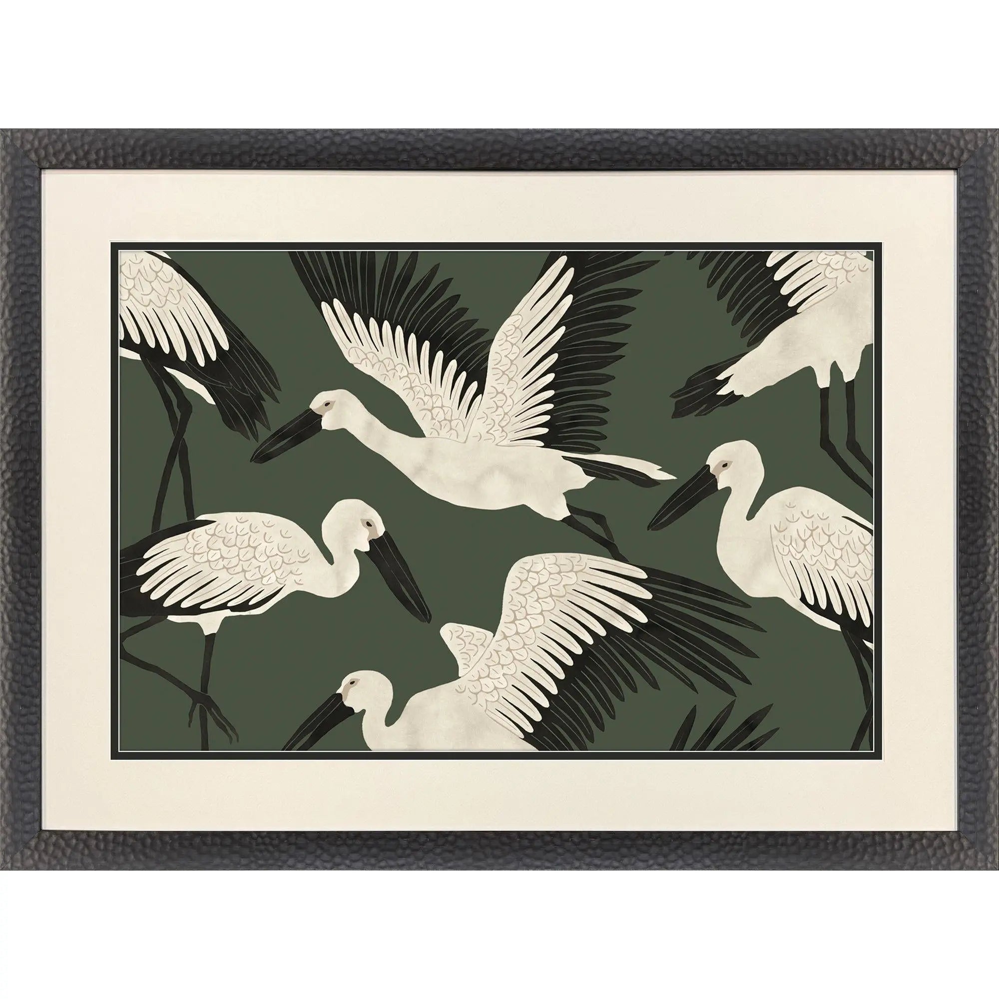 Stork Storm - Soar Black Framed Wall Art Homeroots Home Decor