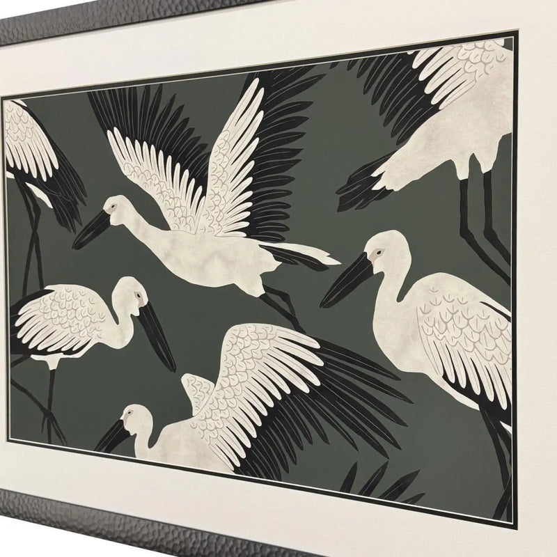 Stork Storm - Soar Black Framed Wall Art Homeroots Home Decor