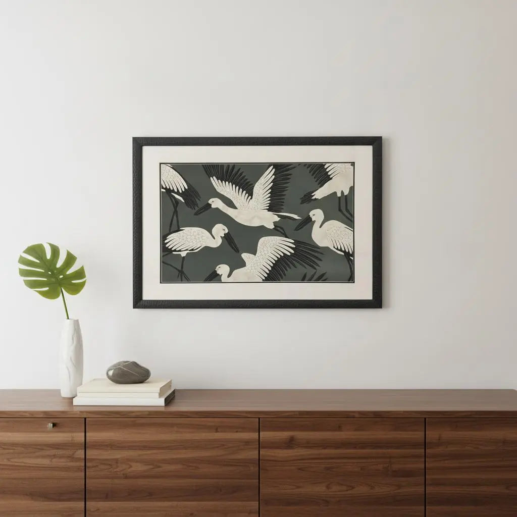 Stork Storm - Soar Black Framed Wall Art Homeroots Home Decor