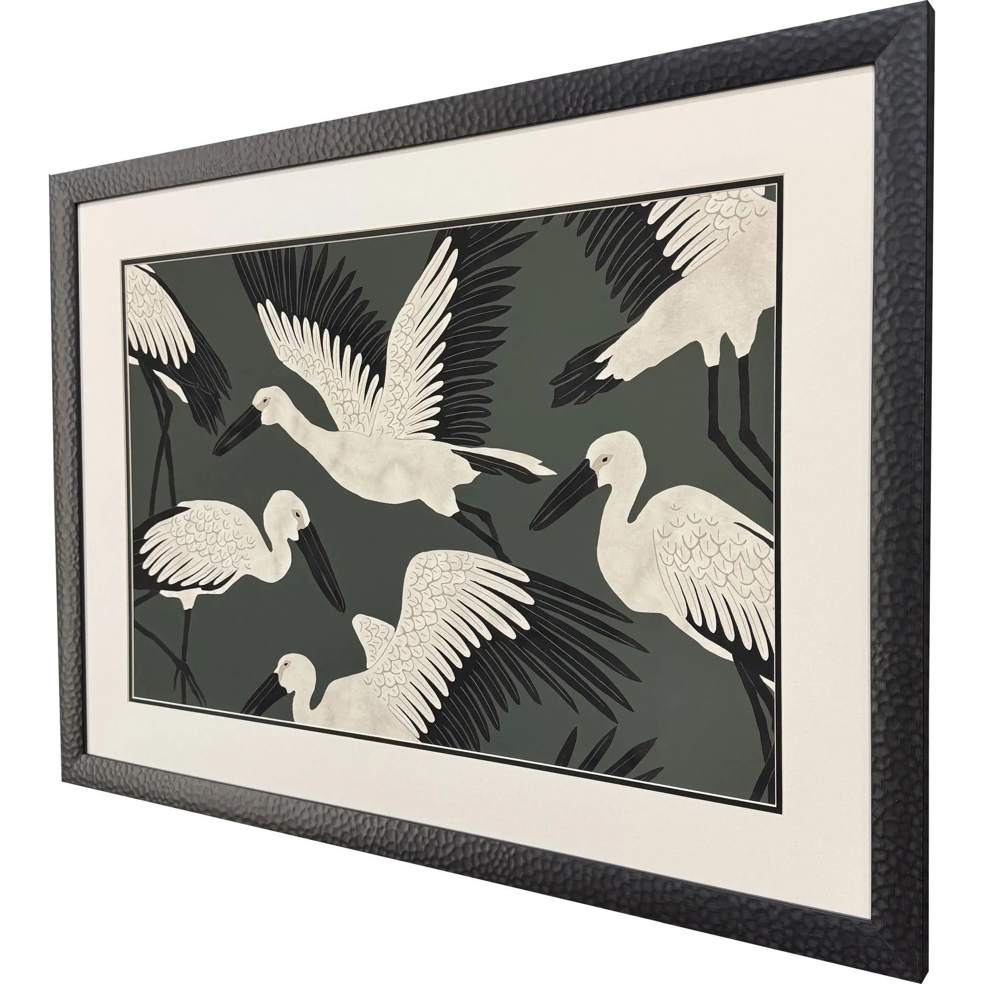 Stork Storm - Soar Black Framed Wall Art Homeroots Home Decor