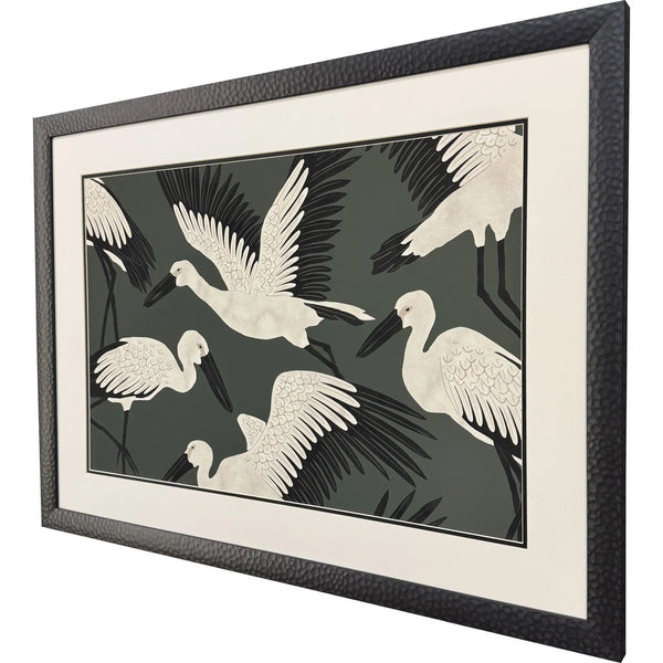 Stork Storm - Soar Black Framed Wall Art Homeroots Home Decor