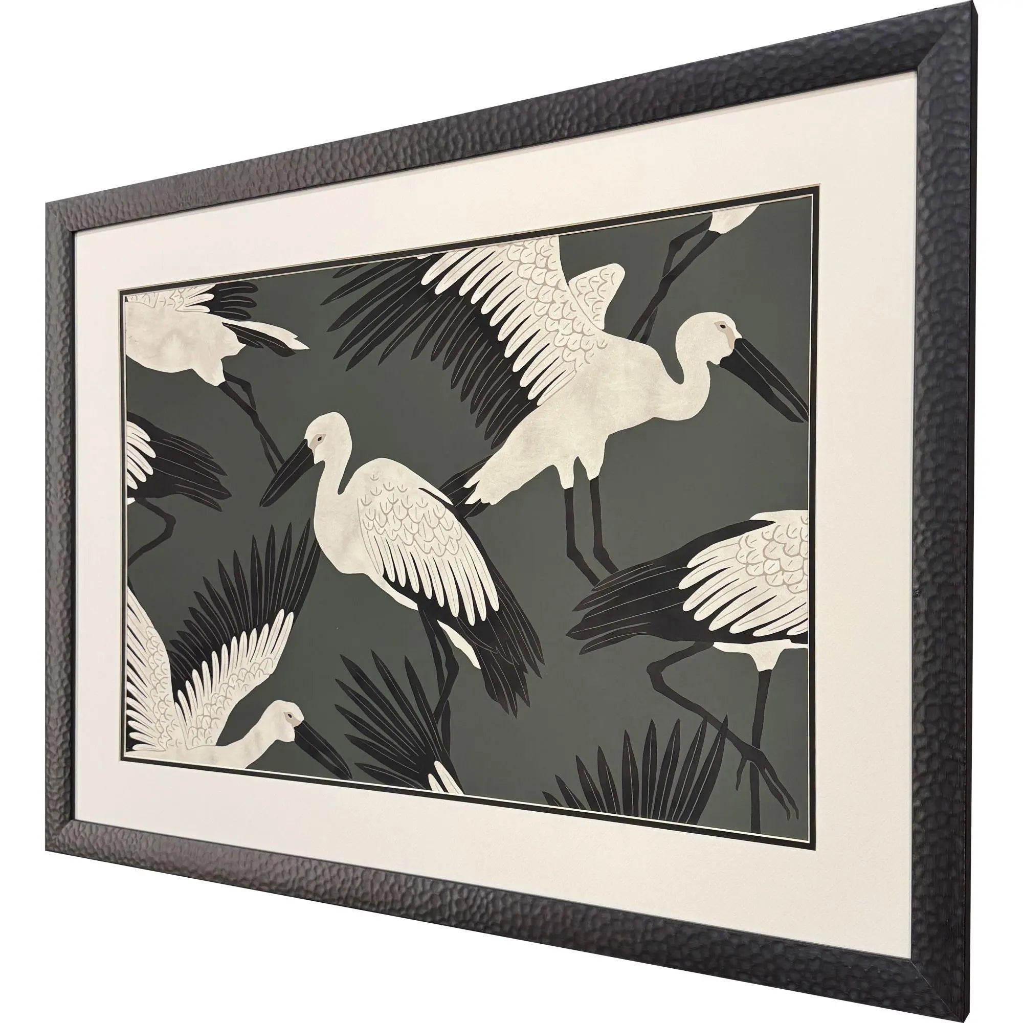 Stork Storm - Swoop Black Framed Wall Art Homeroots Home Decor